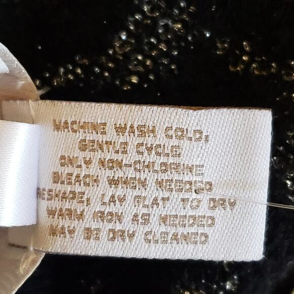 Chicos Black Silver Metallic Brocade Wool Blend Open Front Midi Cardigan SZ 2(L) - Picture 7 of 9